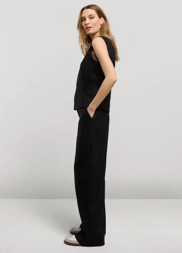 Vrouwen Summum Woman Broeken & Jumpsuits | Linnen Broek Wijde Pijpen