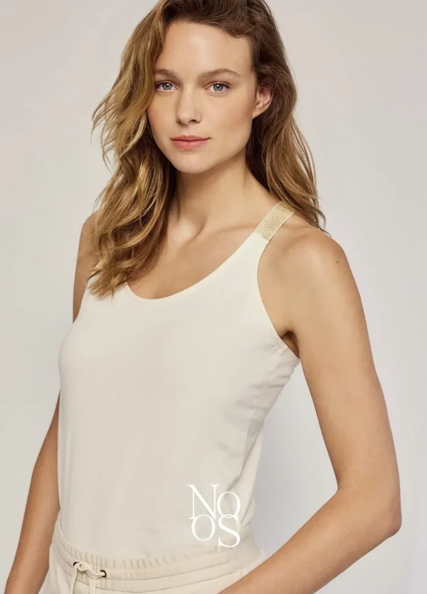 Vrouwen Summum Woman Tops & T-Shirts | Luxury Basic Singlettop Met Gekruiste Schouderbanden