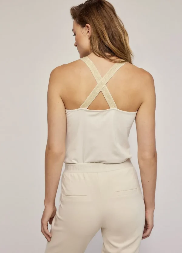 Vrouwen Summum Woman Tops & T-Shirts | Luxury Basic Singlettop Met Gekruiste Schouderbanden