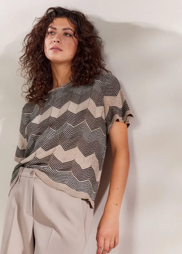 Vrouwen Summum Woman Tops & T-Shirts | Metallic Zigzag Top