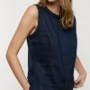 Vrouwen Summum Woman Tops & T-Shirts | Mouwloze Top Linnenmix