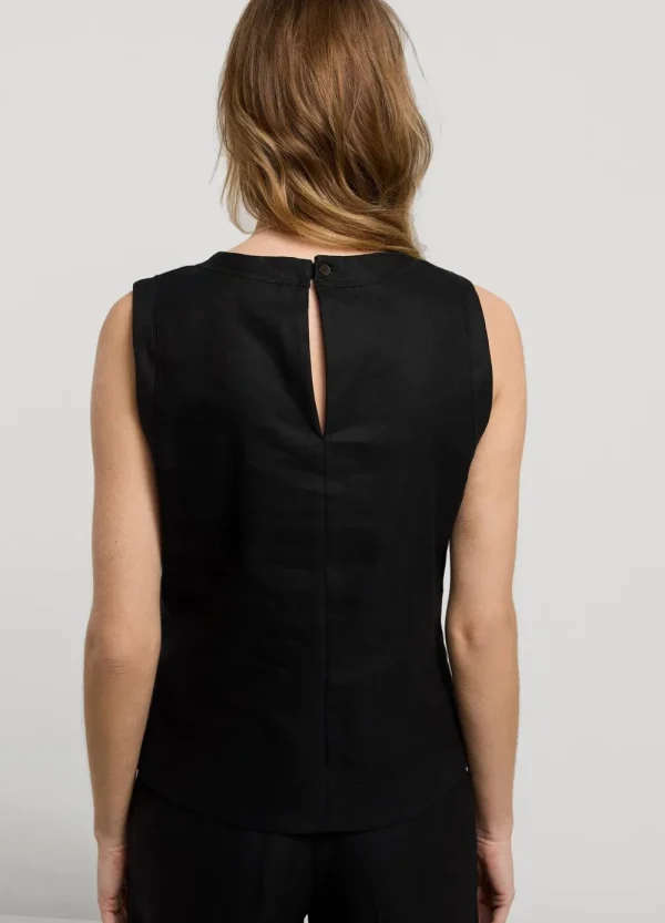 Vrouwen Summum Woman Tops & T-Shirts | Mouwloze Top Linnenmix