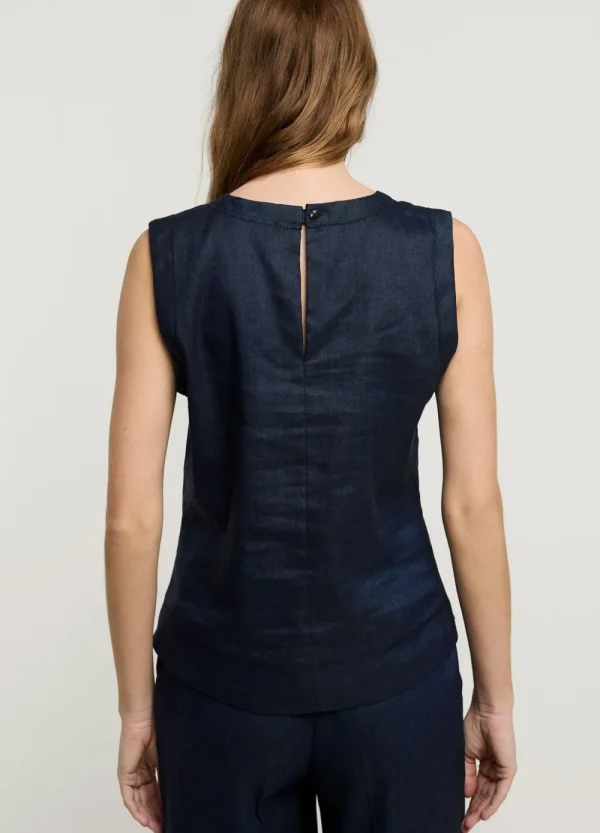 Vrouwen Summum Woman Tops & T-Shirts | Mouwloze Top Linnenmix