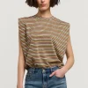 Vrouwen Summum Woman Tops & T-Shirts | Mouwloze Top Met Streepjes