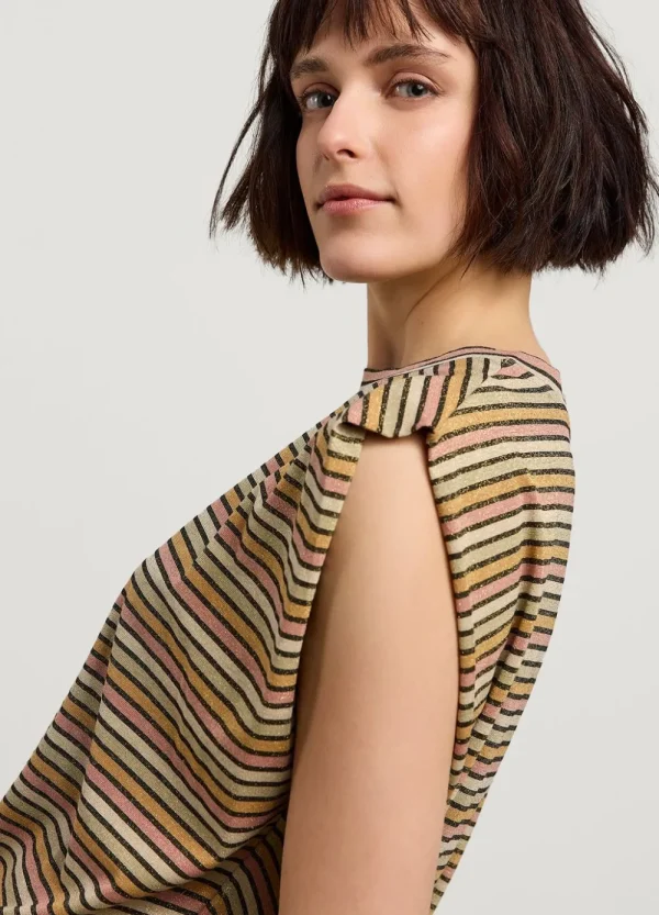 Vrouwen Summum Woman Tops & T-Shirts | Mouwloze Top Met Streepjes