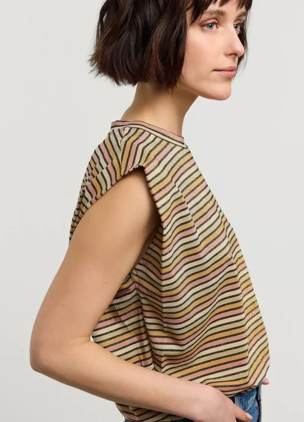 Vrouwen Summum Woman Tops & T-Shirts | Mouwloze Top Met Streepjes
