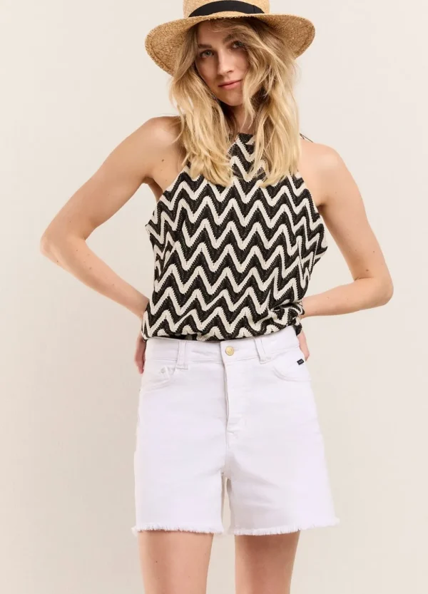 Vrouwen Summum Woman Shorts | Off White Denim Short