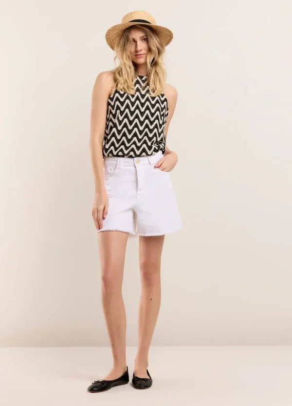 Vrouwen Summum Woman Shorts | Off White Denim Short