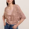 Vrouwen Summum Woman Truien & Vesten | Opengewerkt Glinsterend Vest