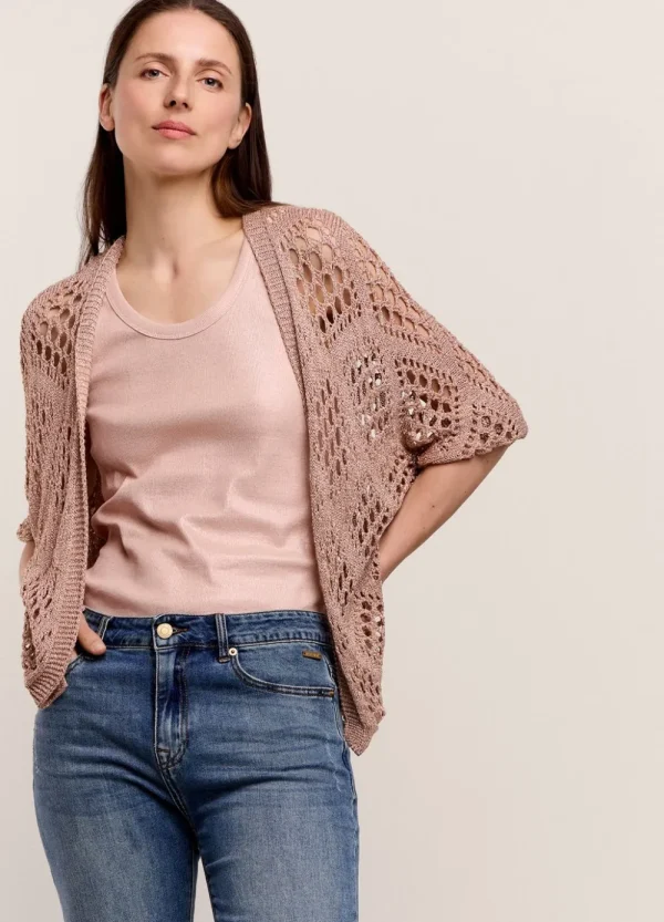 Vrouwen Summum Woman Truien & Vesten | Opengewerkt Glinsterend Vest