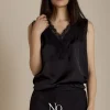 Vrouwen Summum Woman Tops & T-Shirts | Satijnen Top Met Kant