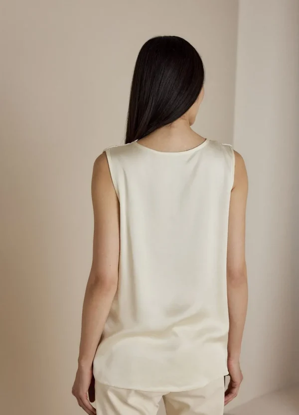 Vrouwen Summum Woman Tops & T-Shirts | Satijnen Top Met Kant