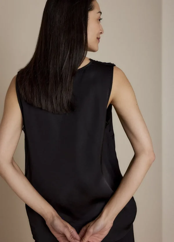 Vrouwen Summum Woman Tops & T-Shirts | Satijnen Top Met Kant
