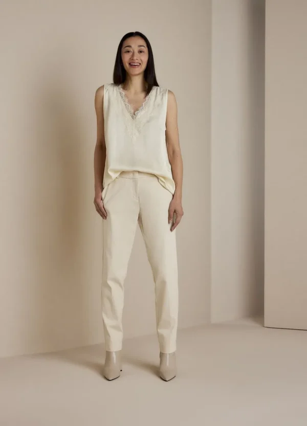 Vrouwen Summum Woman Tops & T-Shirts | Satijnen Top Met Kant