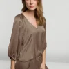 Vrouwen Summum Woman Tops & T-Shirts | Satijnen Top V-Hals