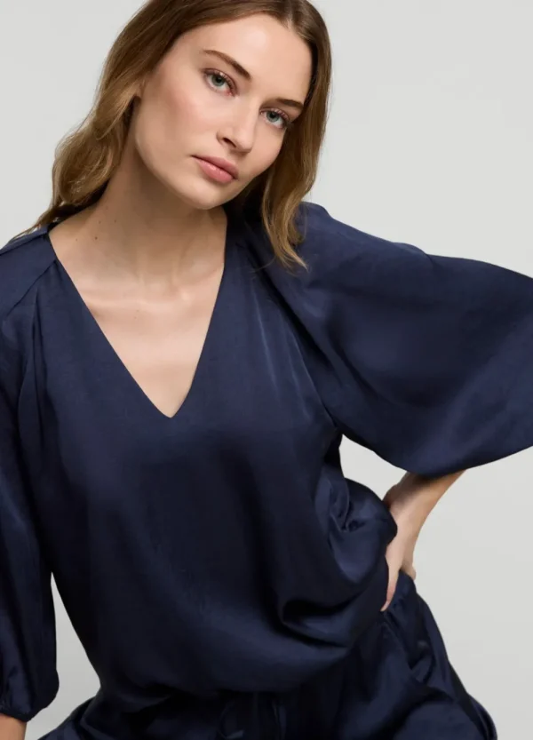 Vrouwen Summum Woman Tops & T-Shirts | Satijnen Top V-Hals