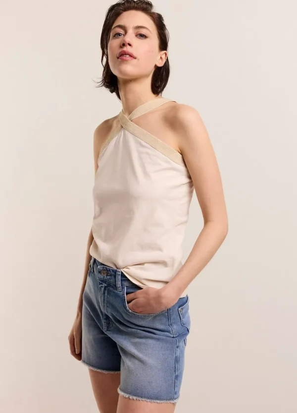 Vrouwen Summum Woman Tops & T-Shirts | Singlet Gekruiste Halslijn