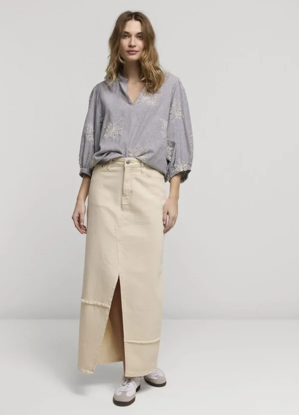 Vrouwen Summum Woman Tops & T-Shirts | Streepjestop Met Bloemen