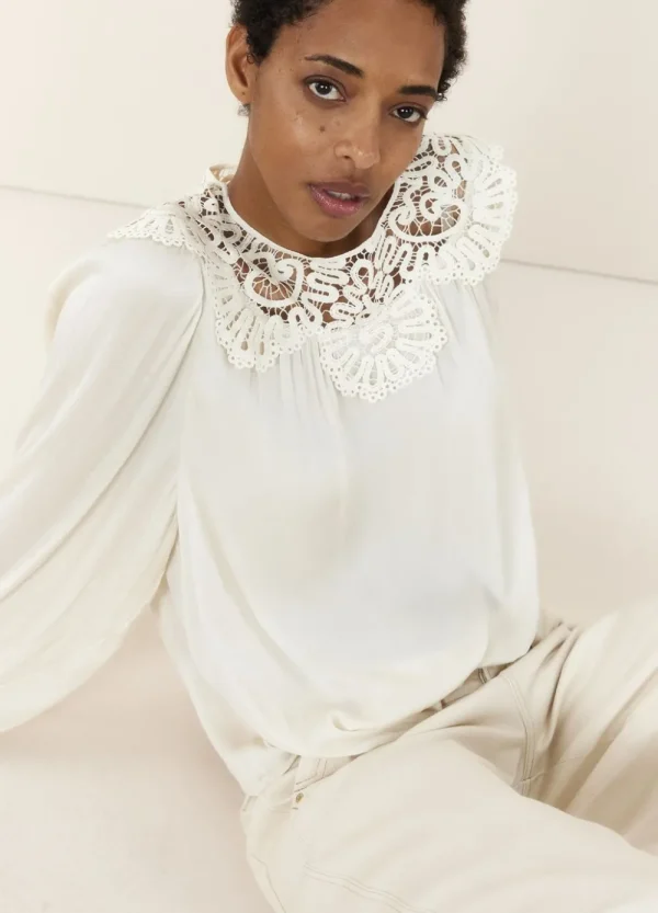 Vrouwen Summum Woman Tops & T-Shirts | Top Illusie Kanten Hals
