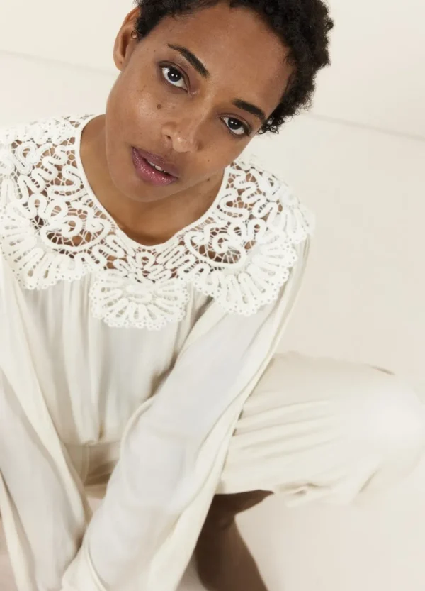 Vrouwen Summum Woman Tops & T-Shirts | Top Illusie Kanten Hals