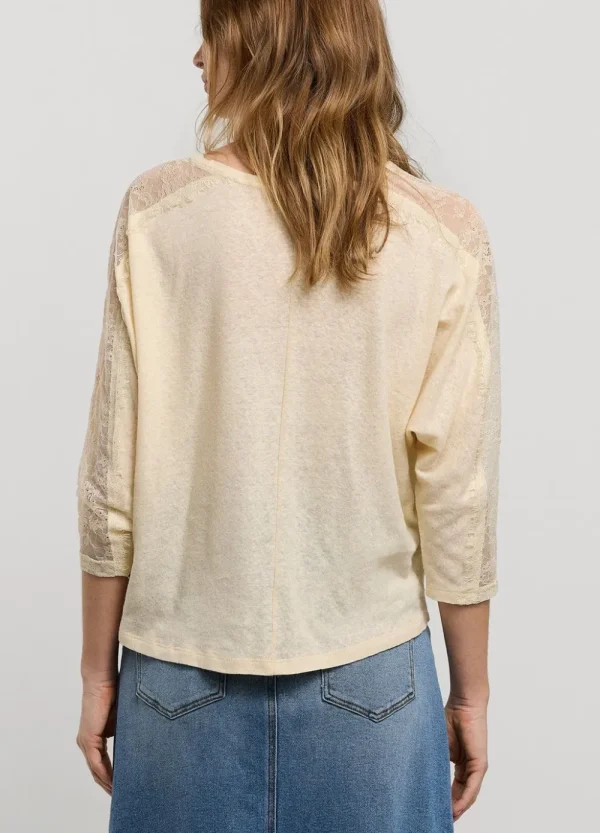 Vrouwen Summum Woman Tops & T-Shirts | Top Met Kanten Mouw