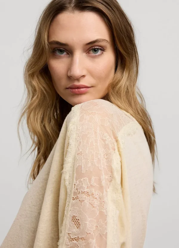 Vrouwen Summum Woman Tops & T-Shirts | Top Met Kanten Mouw