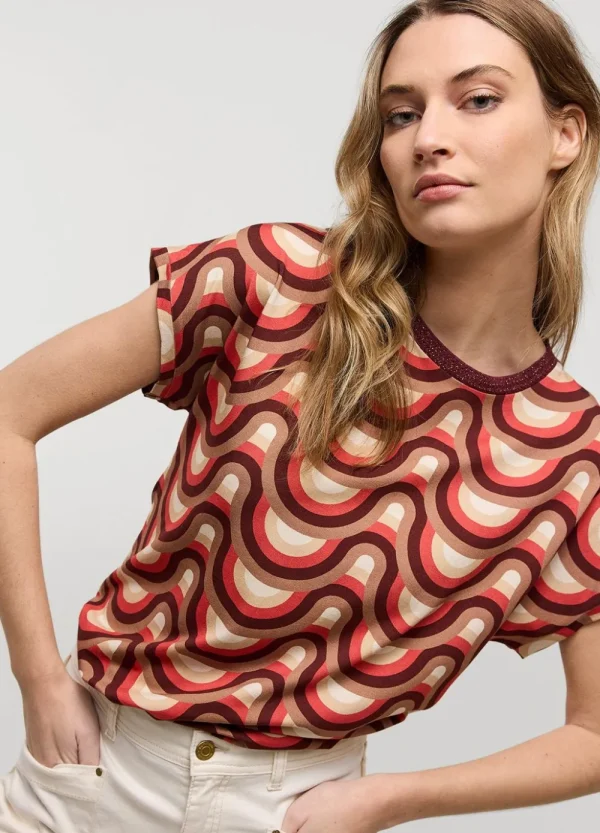 Vrouwen Summum Woman Tops & T-Shirts | Top Met Retro Print