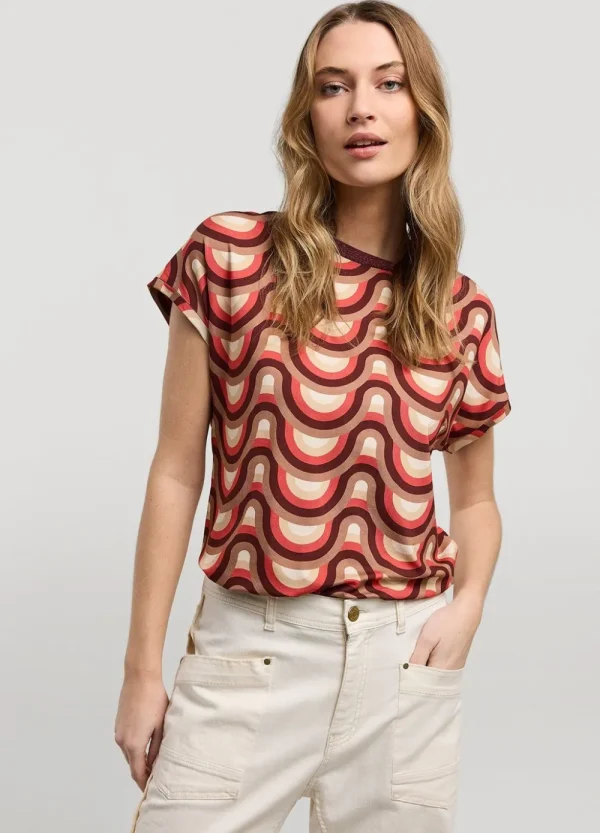 Vrouwen Summum Woman Tops & T-Shirts | Top Met Retro Print