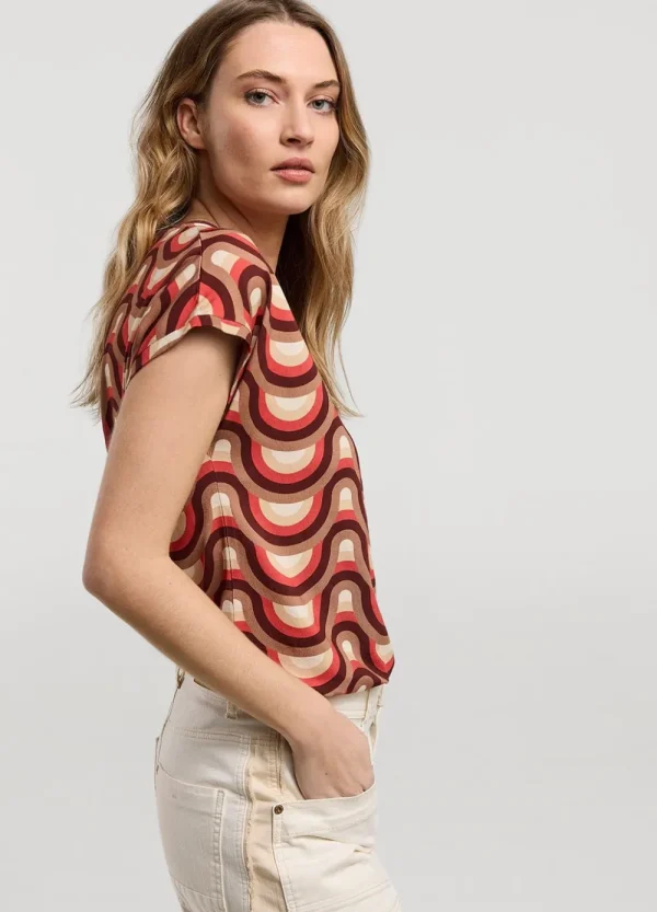 Vrouwen Summum Woman Tops & T-Shirts | Top Met Retro Print