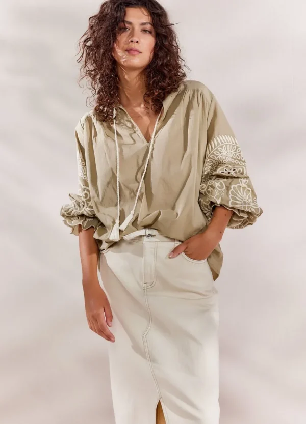 Vrouwen Summum Woman Blouses | Top Met Rijk Borduurwerk