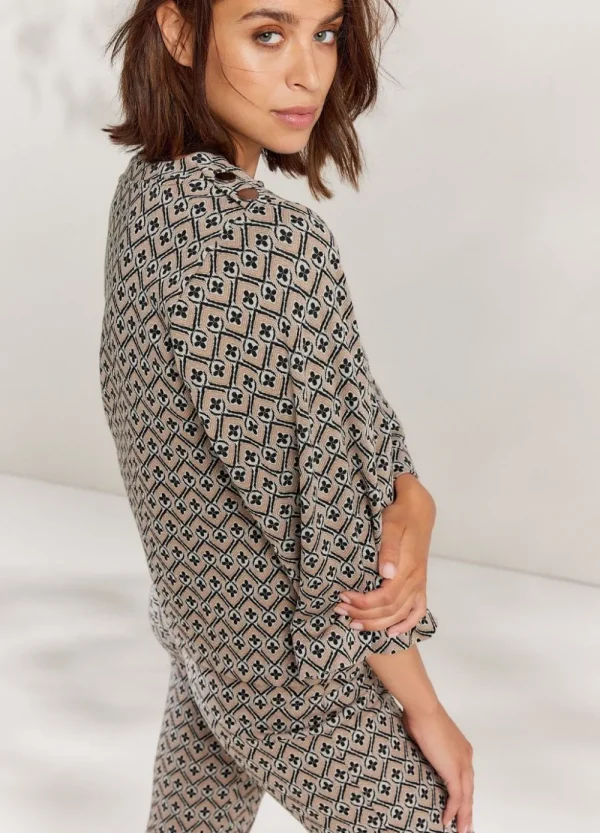 Vrouwen Summum Woman Tops & T-Shirts | Top Met Ruitjes Jacquard