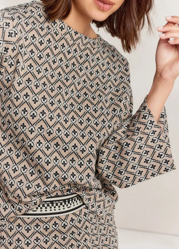 Vrouwen Summum Woman Tops & T-Shirts | Top Met Ruitjes Jacquard