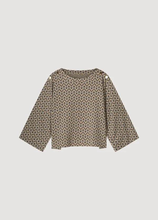Vrouwen Summum Woman Tops & T-Shirts | Top Met Ruitjes Jacquard