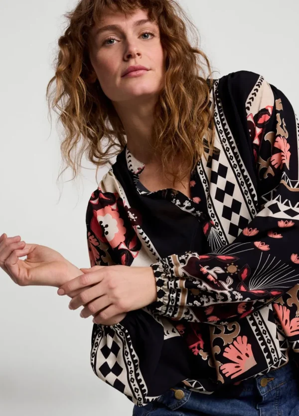 Vrouwen Summum Woman Tops & T-Shirts | Top Met Staanderkraag