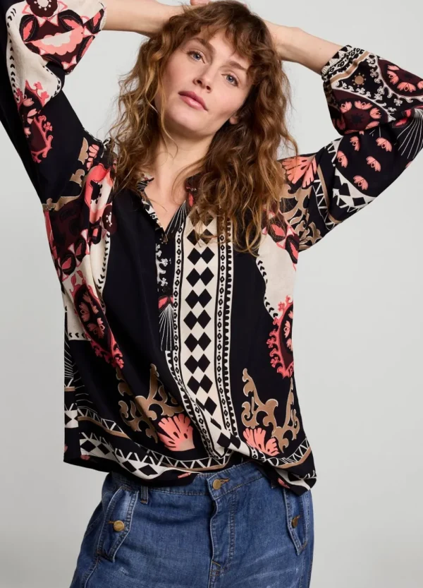 Vrouwen Summum Woman Tops & T-Shirts | Top Met Staanderkraag
