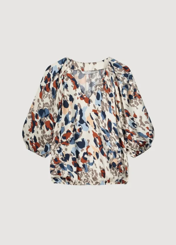 Vrouwen Summum Woman Tops & T-Shirts | Top V-Hals Camouflage Print