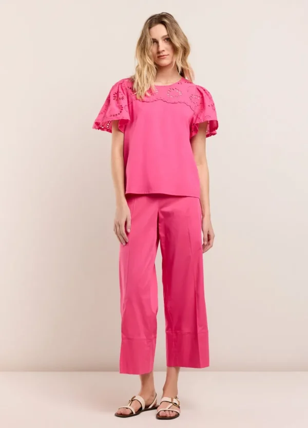 Vrouwen Summum Woman Tops & T-Shirts | T-Shirt Broderie Anglaise