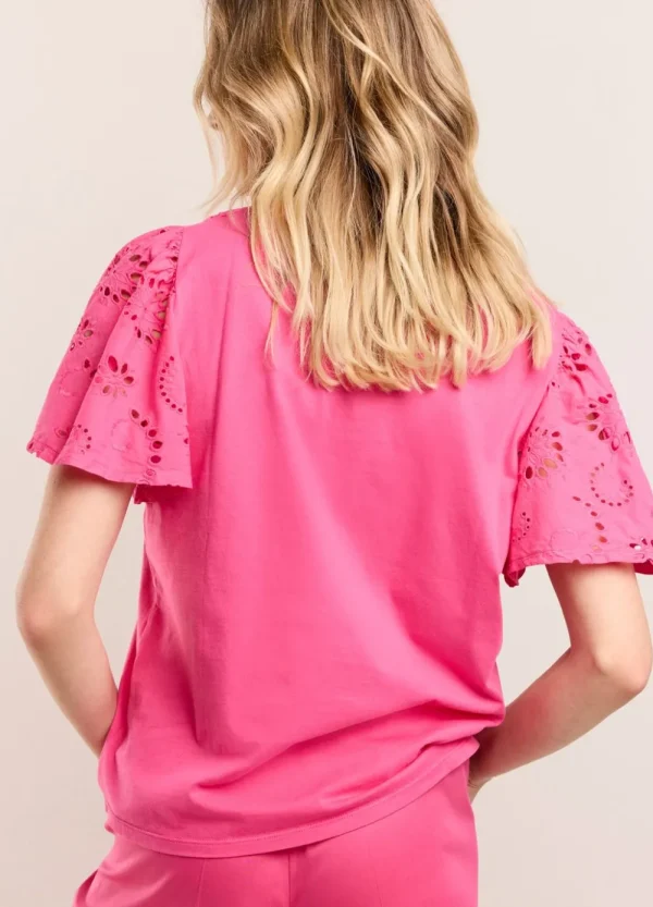 Vrouwen Summum Woman Tops & T-Shirts | T-Shirt Broderie Anglaise