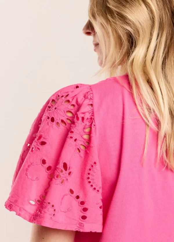 Vrouwen Summum Woman Tops & T-Shirts | T-Shirt Broderie Anglaise