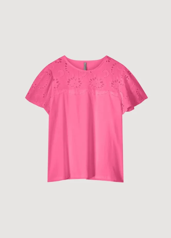 Vrouwen Summum Woman Tops & T-Shirts | T-Shirt Broderie Anglaise