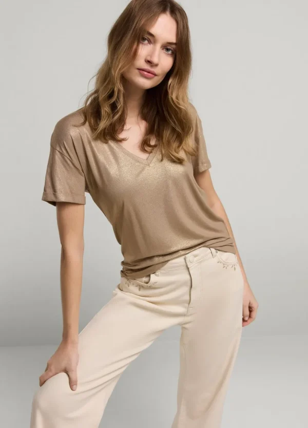 Vrouwen Summum Woman Tops & T-Shirts | T-Shirt Glittercoating