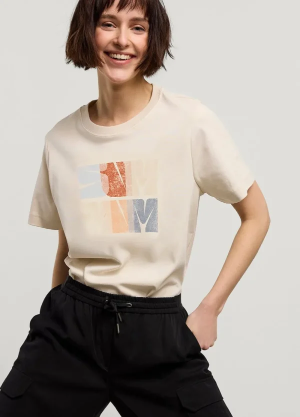 Vrouwen Summum Woman Tops & T-Shirts | T-Shirt Met Artwork Print