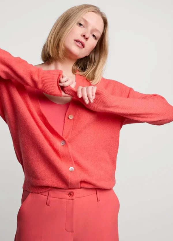 Vrouwen Summum Woman Truien & Vesten | Vestje Met Parelmoer Knoopjes
