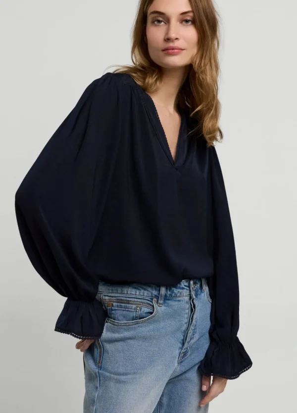Vrouwen Summum Woman Tops & T-Shirts | V-Hals Drapey Satin Top