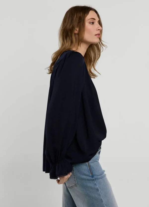 Vrouwen Summum Woman Tops & T-Shirts | V-Hals Drapey Satin Top