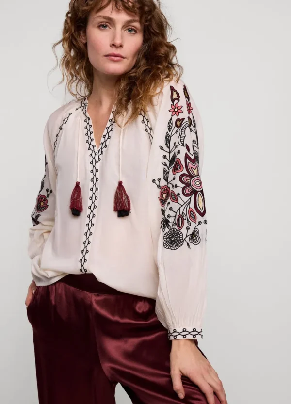 Vrouwen Summum Woman Blouses | Voile Blouse Met Borduur