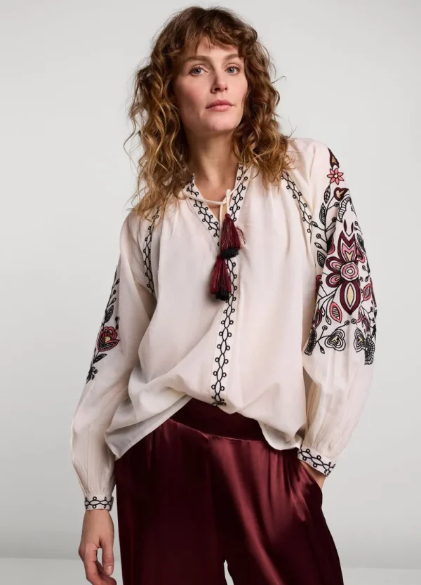 Vrouwen Summum Woman Blouses | Voile Blouse Met Borduur