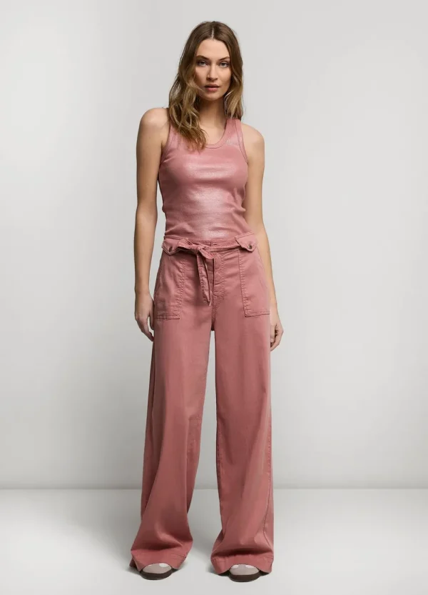 Vrouwen Summum Woman Broeken & Jumpsuits | Wijde Broek Met Ceintuur