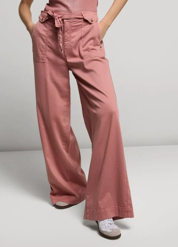 Vrouwen Summum Woman Broeken & Jumpsuits | Wijde Broek Met Ceintuur