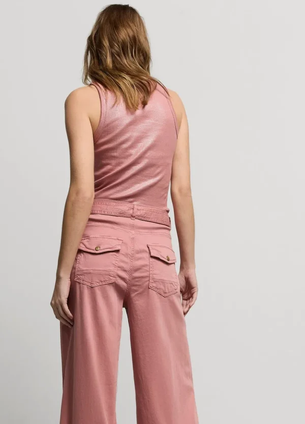 Vrouwen Summum Woman Broeken & Jumpsuits | Wijde Broek Met Ceintuur